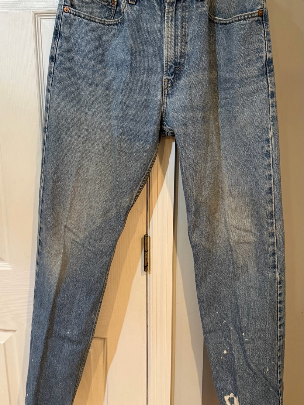 VTG Y2K Levis 505 Jeans Mens 32x32 Light Blue Distressed Straight Leg Red Tab - Picture 8 of 16